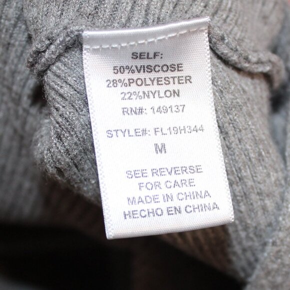 Favlux Fashion gray ribbed dolman sleeve pullover sweater M - Picture 7 of 8